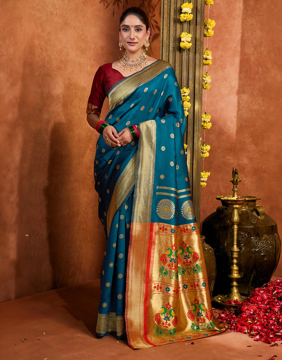 Blue Silk Woven Paithani Saree