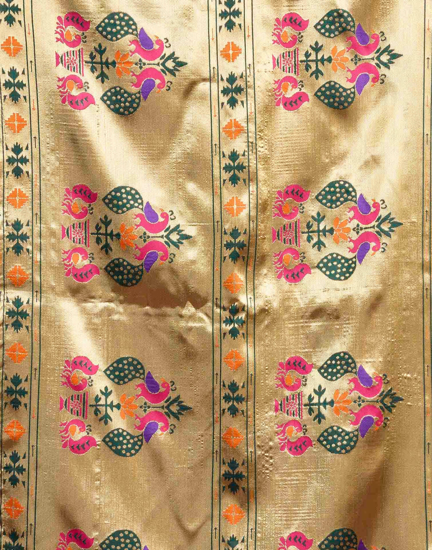 Orange Silk Woven Paithani Saree