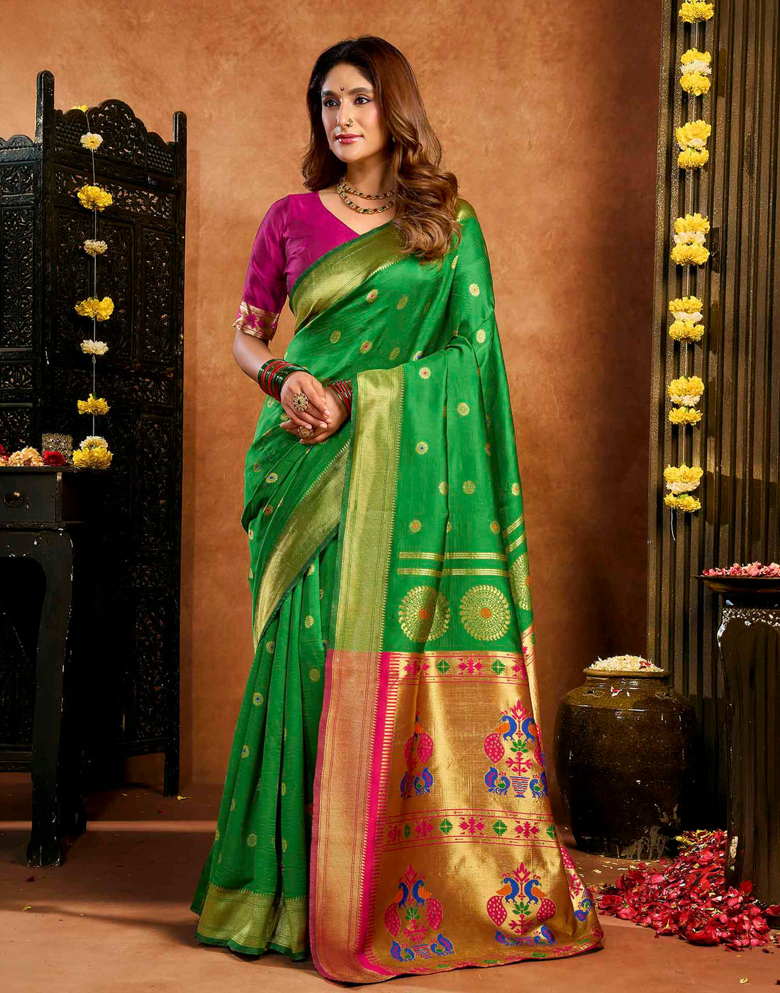 Green Silk Woven Paithani Saree