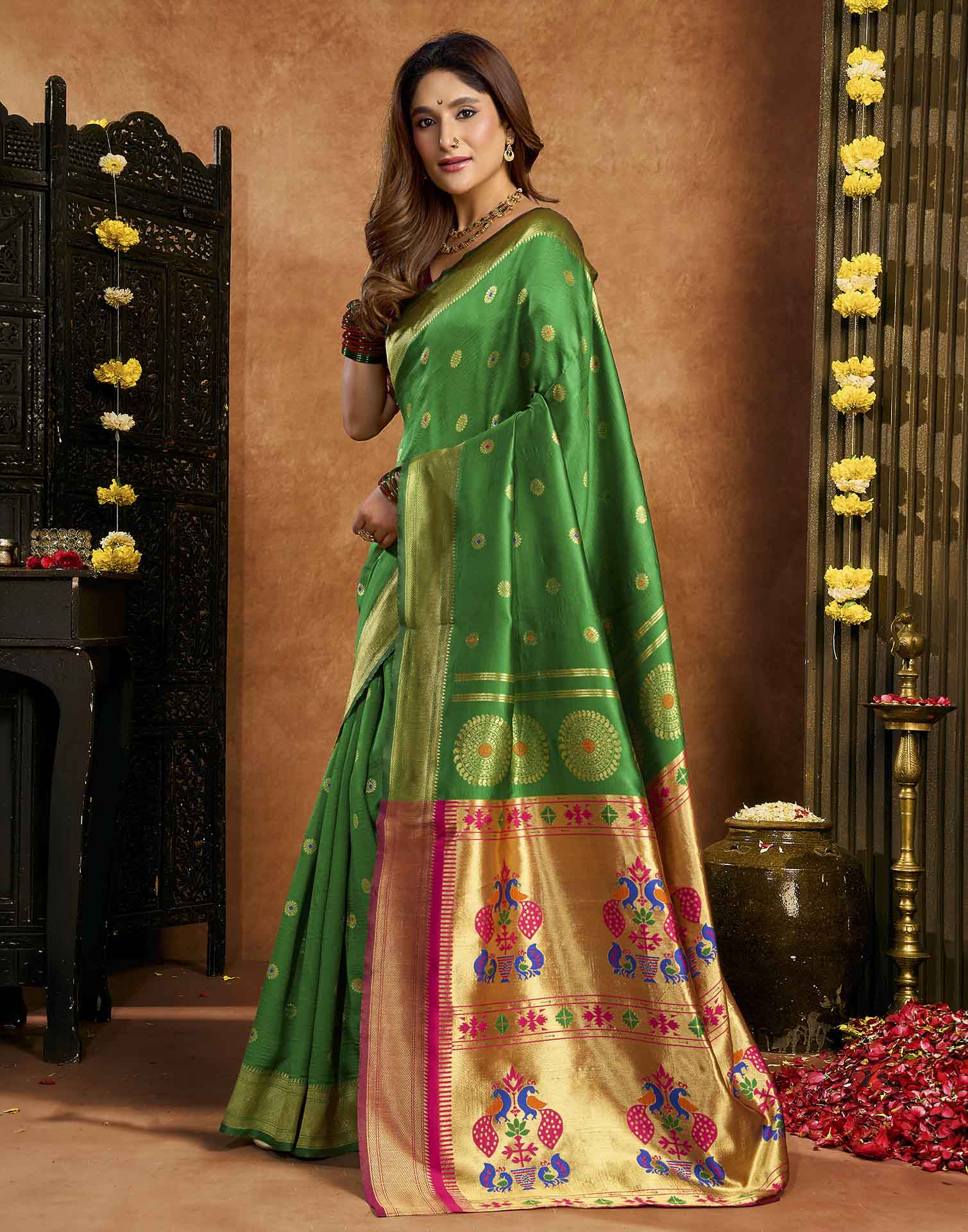 Green Silk Woven Paithani Saree