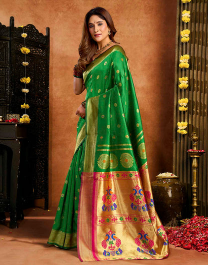 Green Silk Woven Paithani Saree