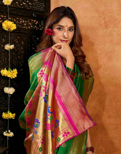 Green Silk Woven Paithani Saree