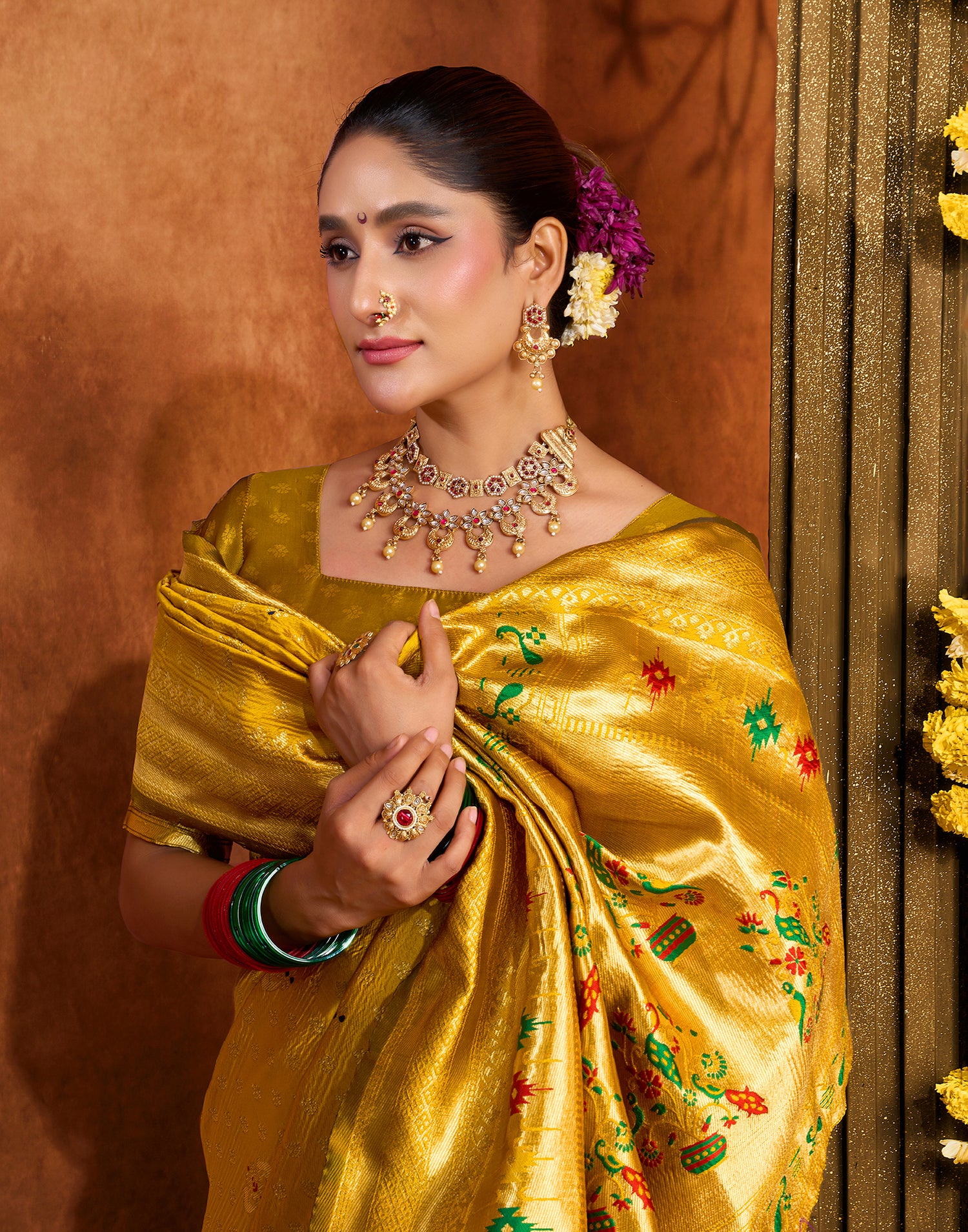 Turmeric Yellow Silk Woven Paithani Saree