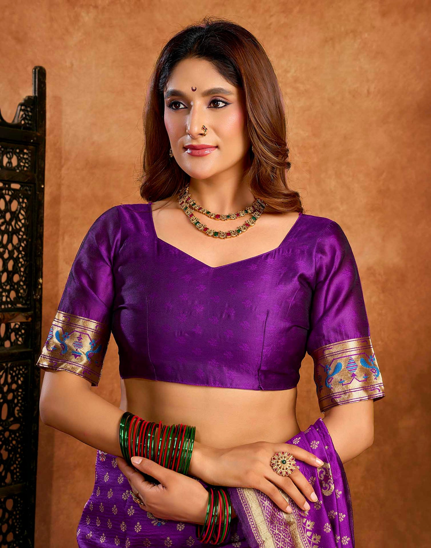 Purple Silk Woven Paithani Saree