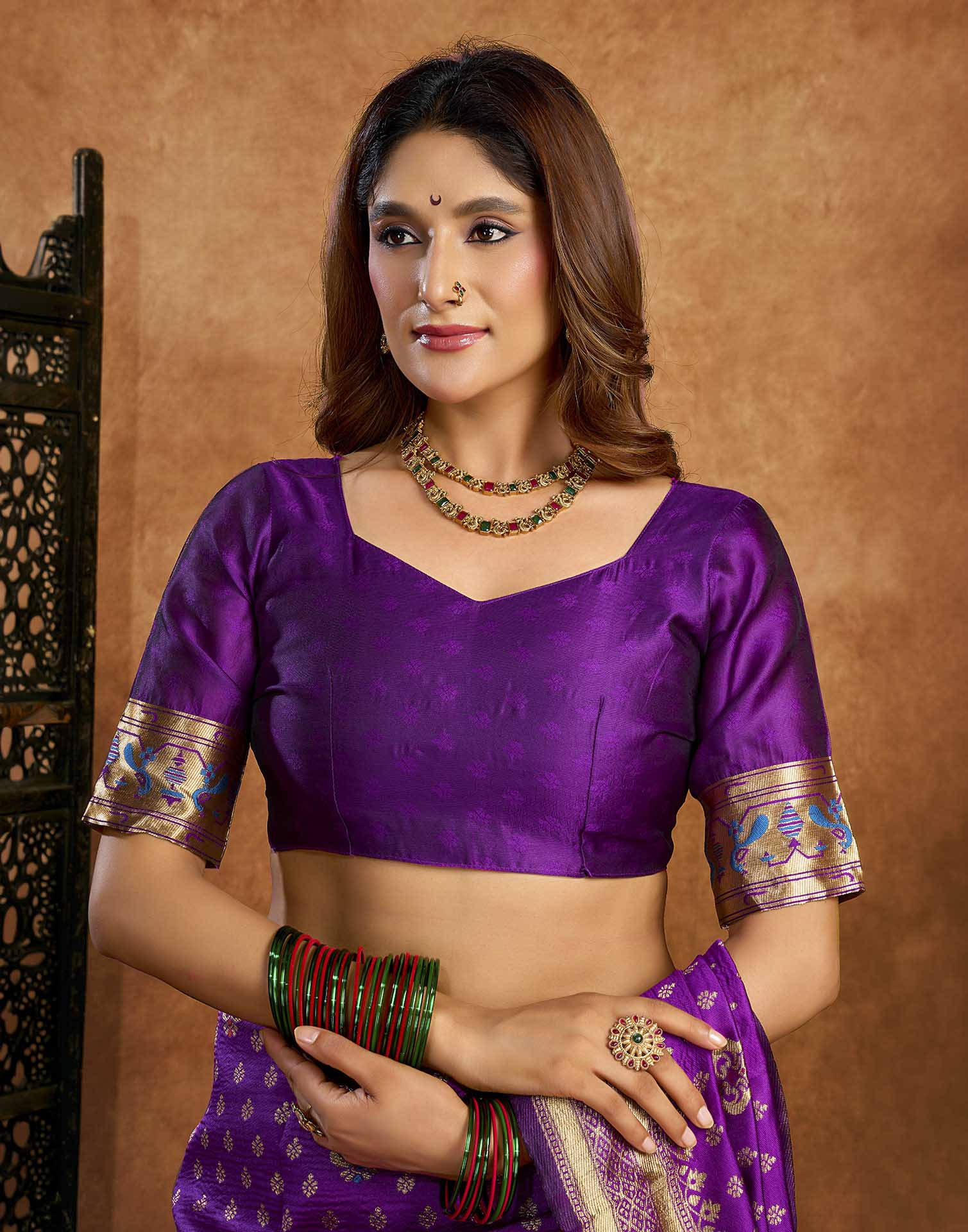 Purple Silk Woven Paithani Saree
