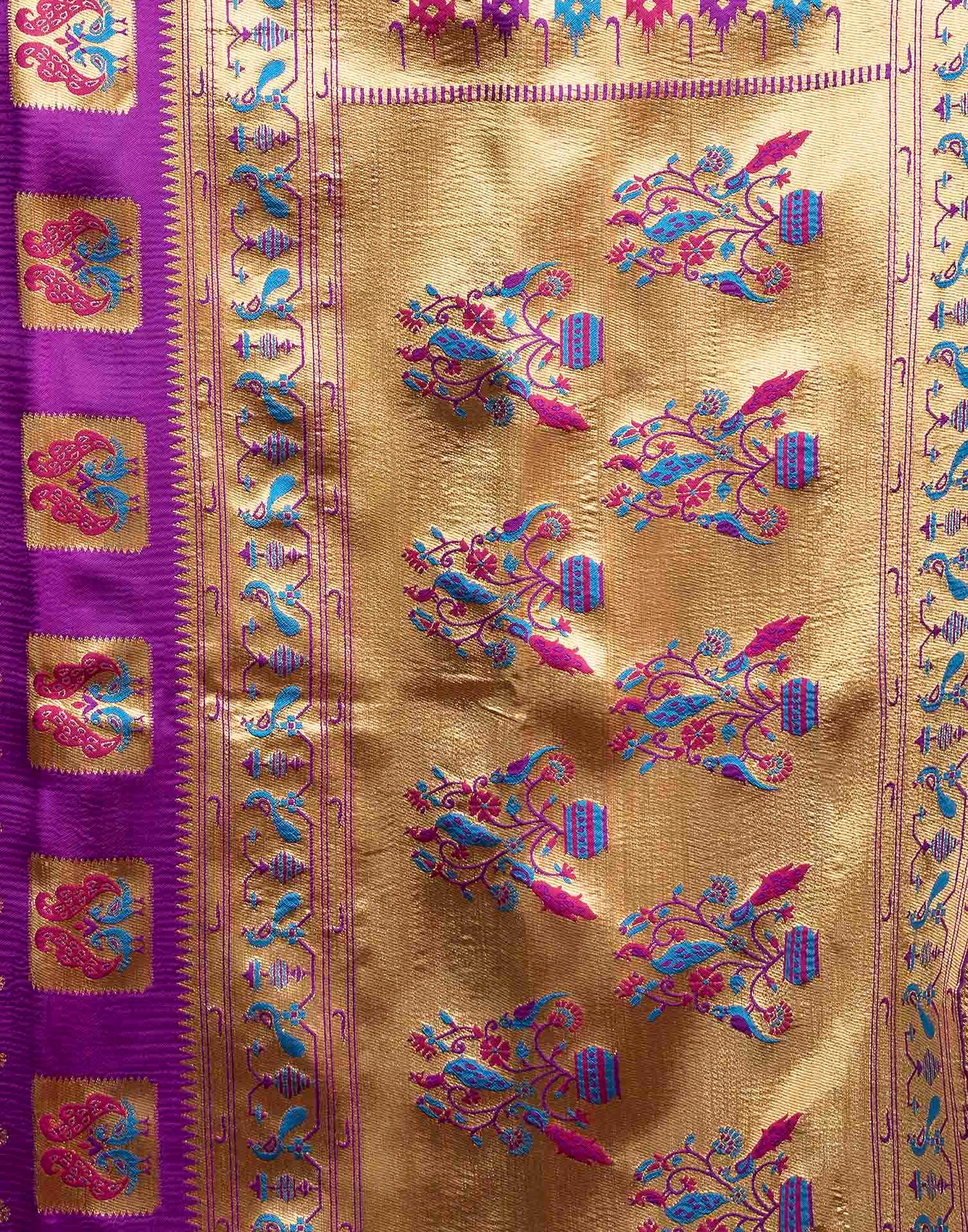 Purple Silk Woven Paithani Saree