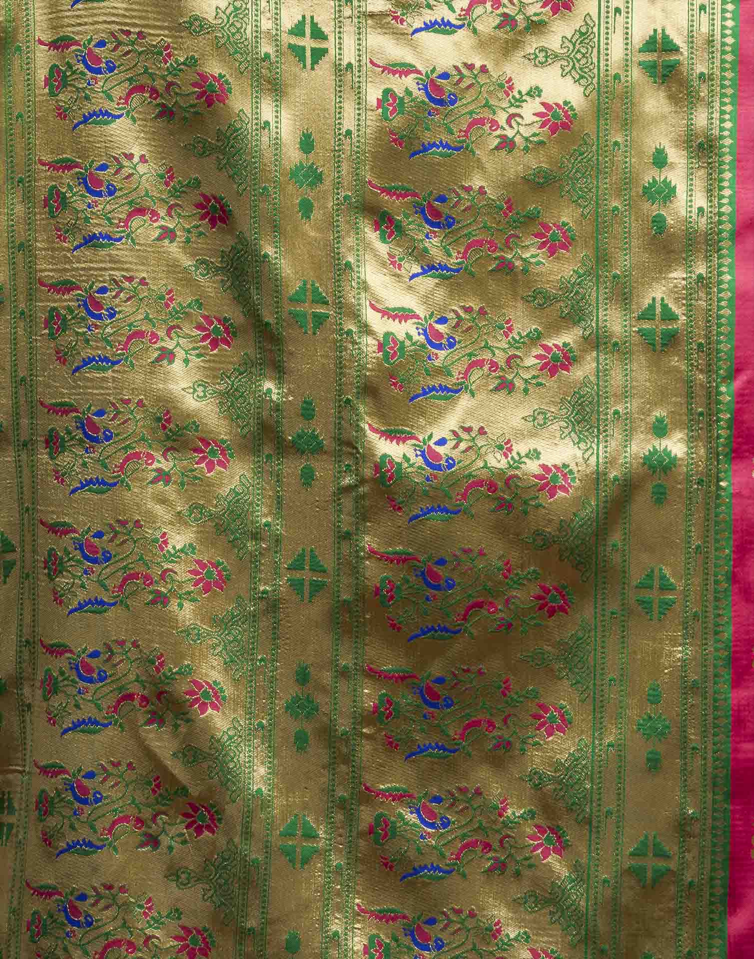 Pink Silk Woven Paithani Saree
