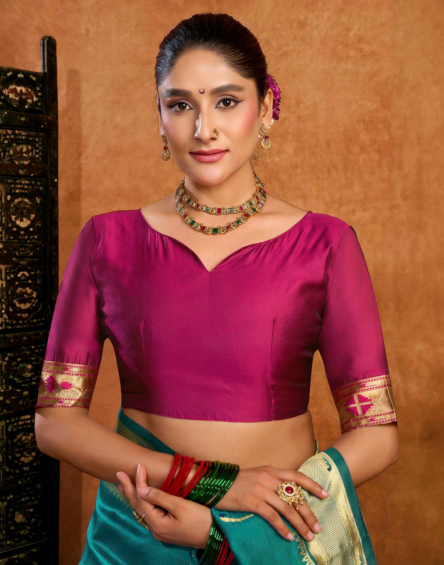Turquoise Silk Woven Paithani Saree