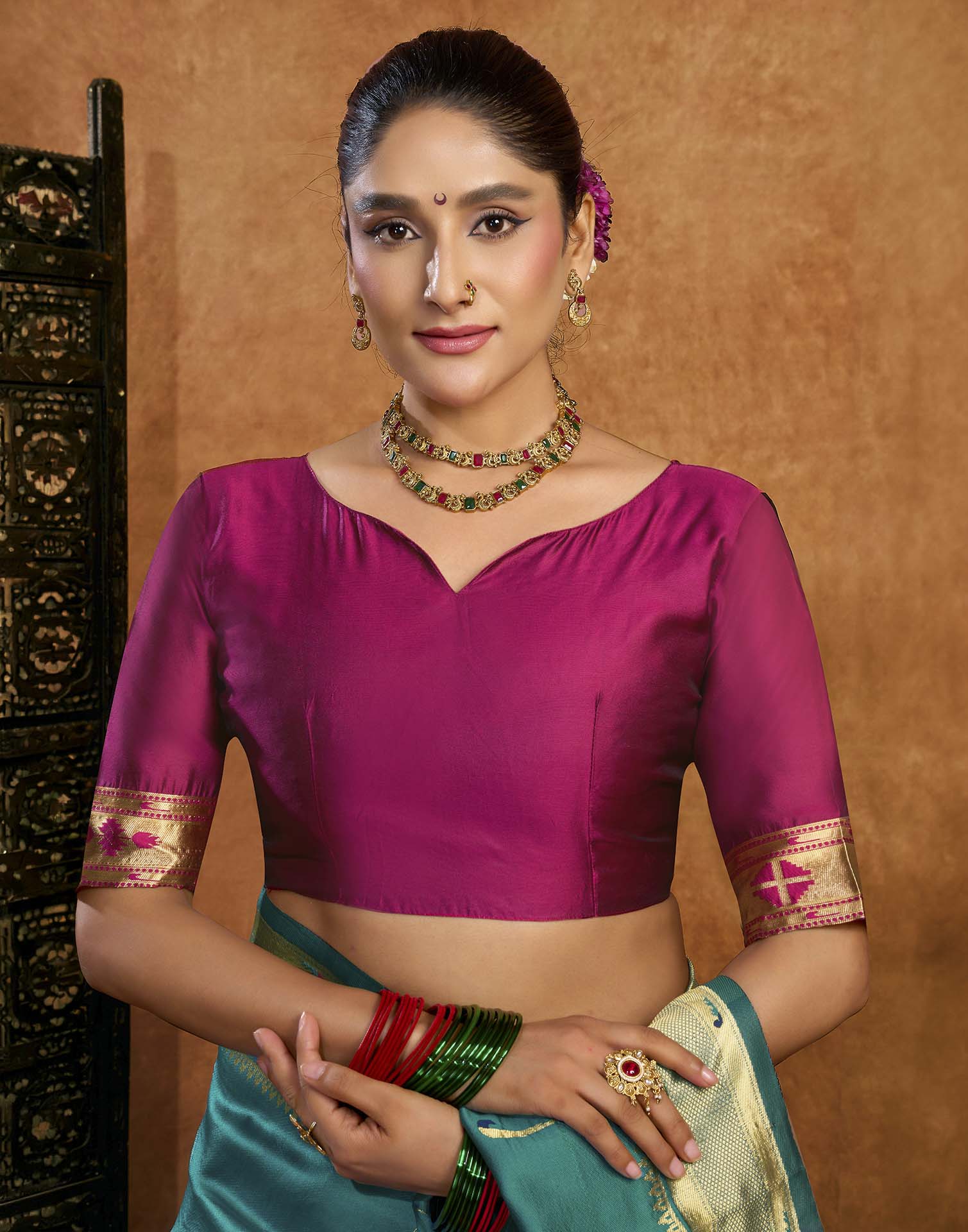 Turquoise Silk Woven Paithani Saree