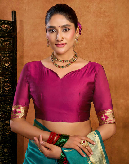 Turquoise Silk Woven Paithani Saree
