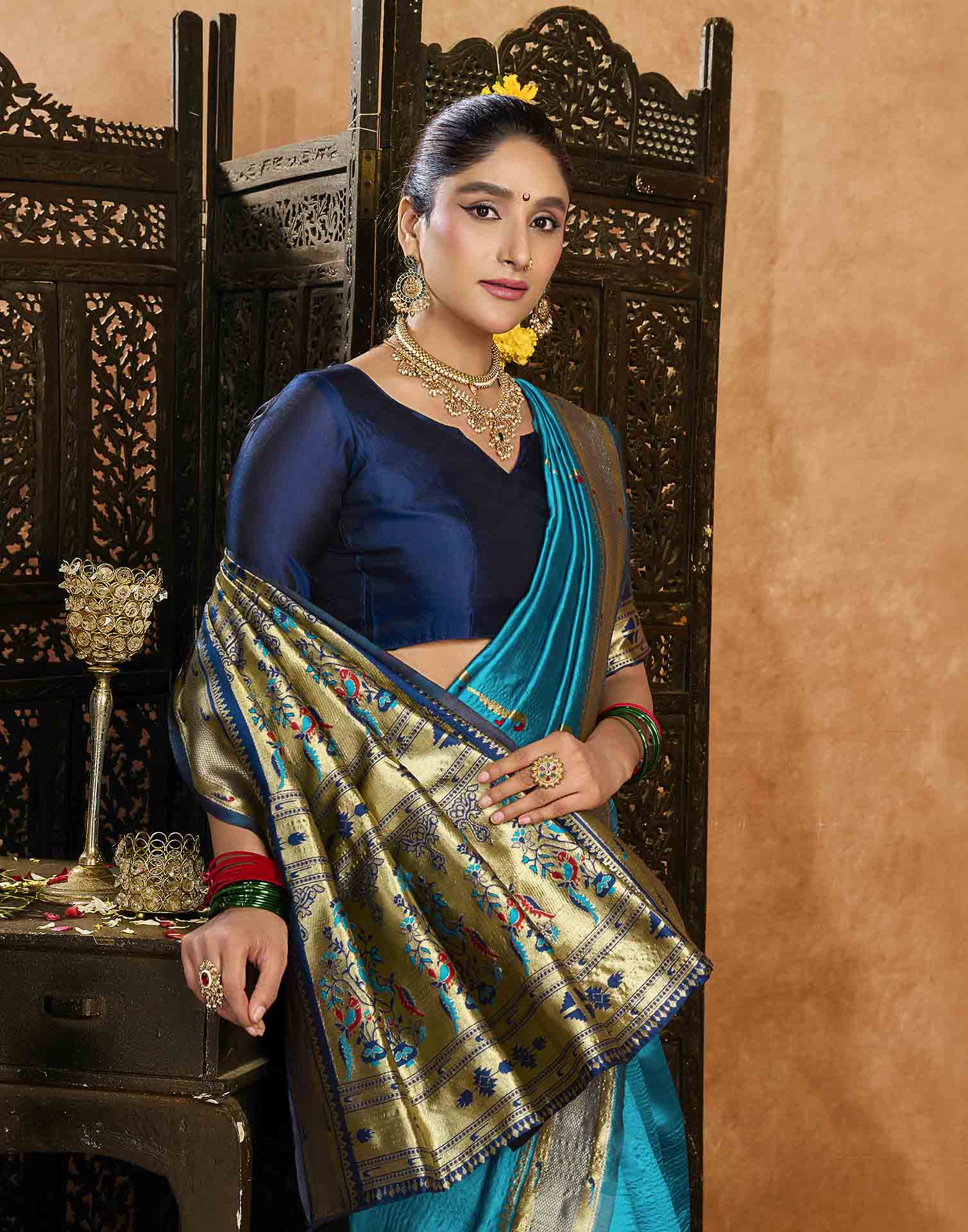 Blue Silk Woven Paithani Saree