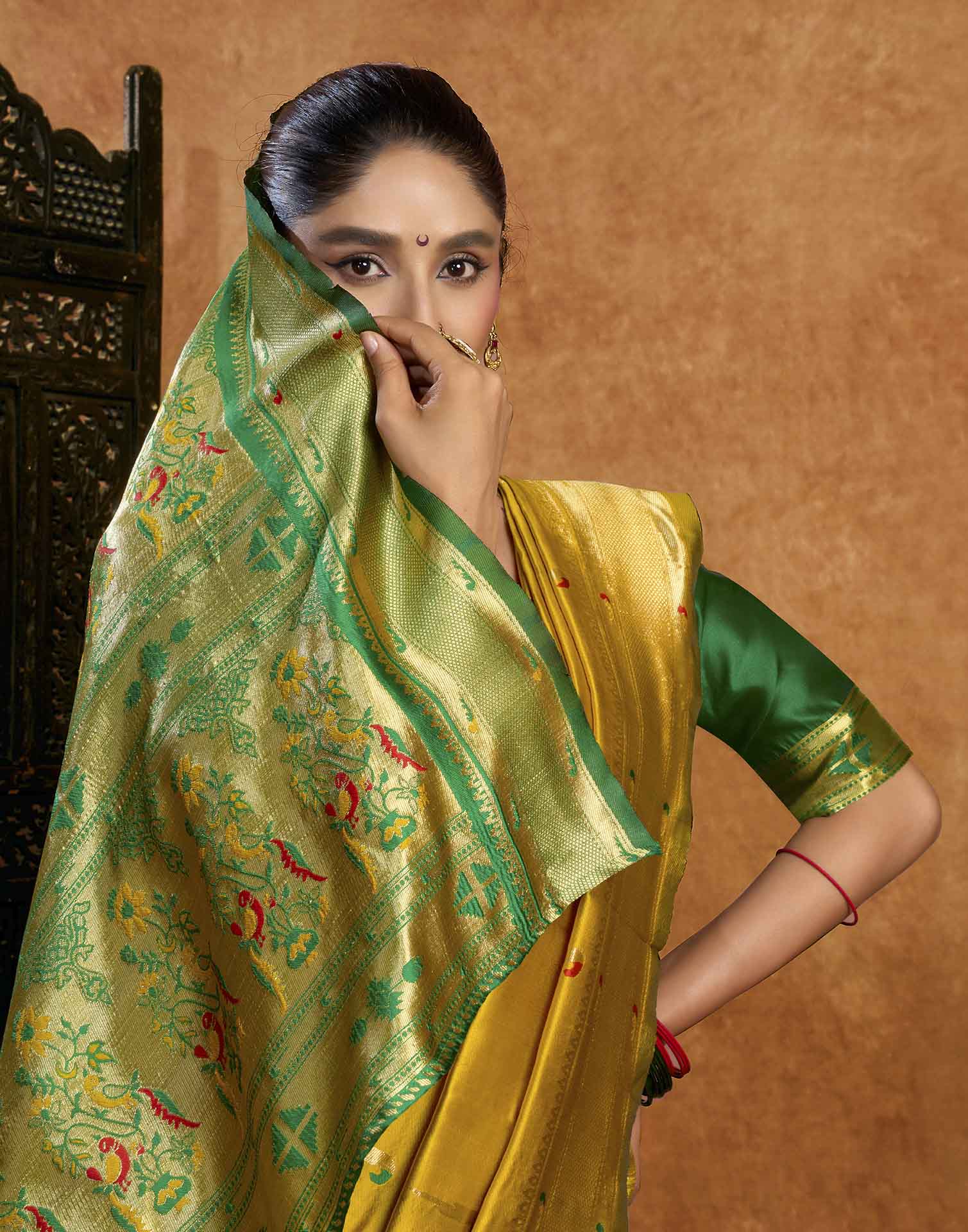 Yellow Silk Woven Paithani Saree