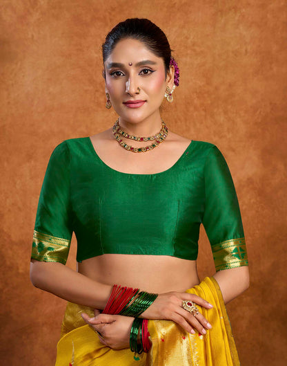 Yellow Silk Woven Paithani Saree