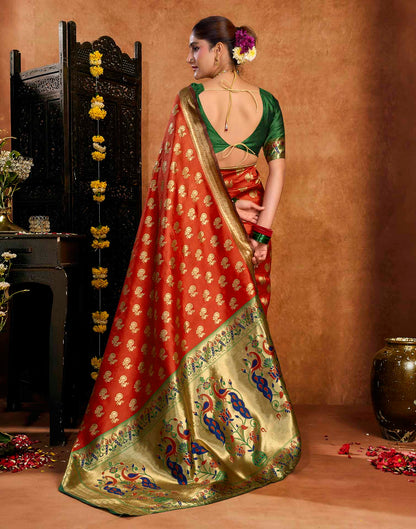 Red Silk Woven Paithani Saree