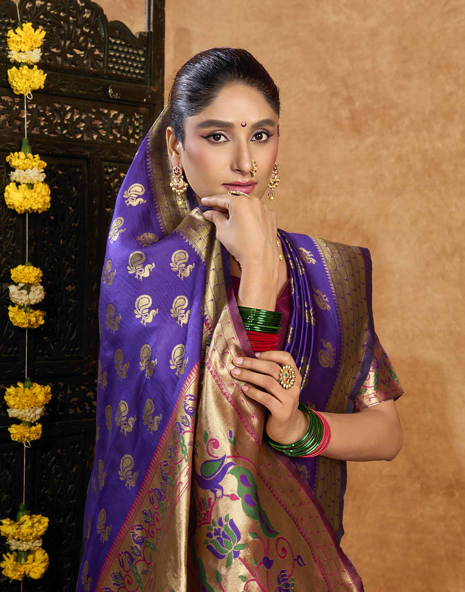Purple Silk Woven Paithani Saree