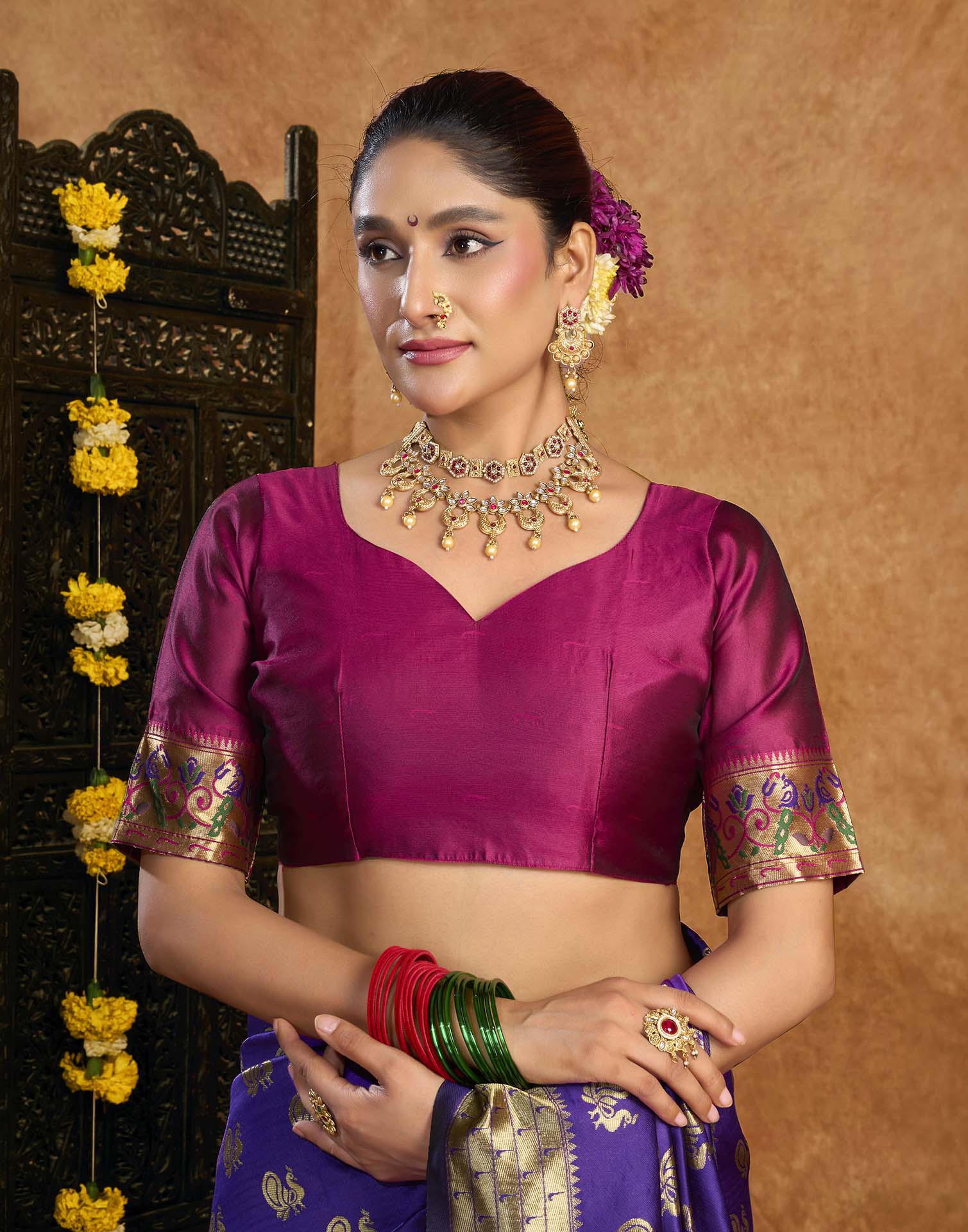 Purple Silk Woven Paithani Saree