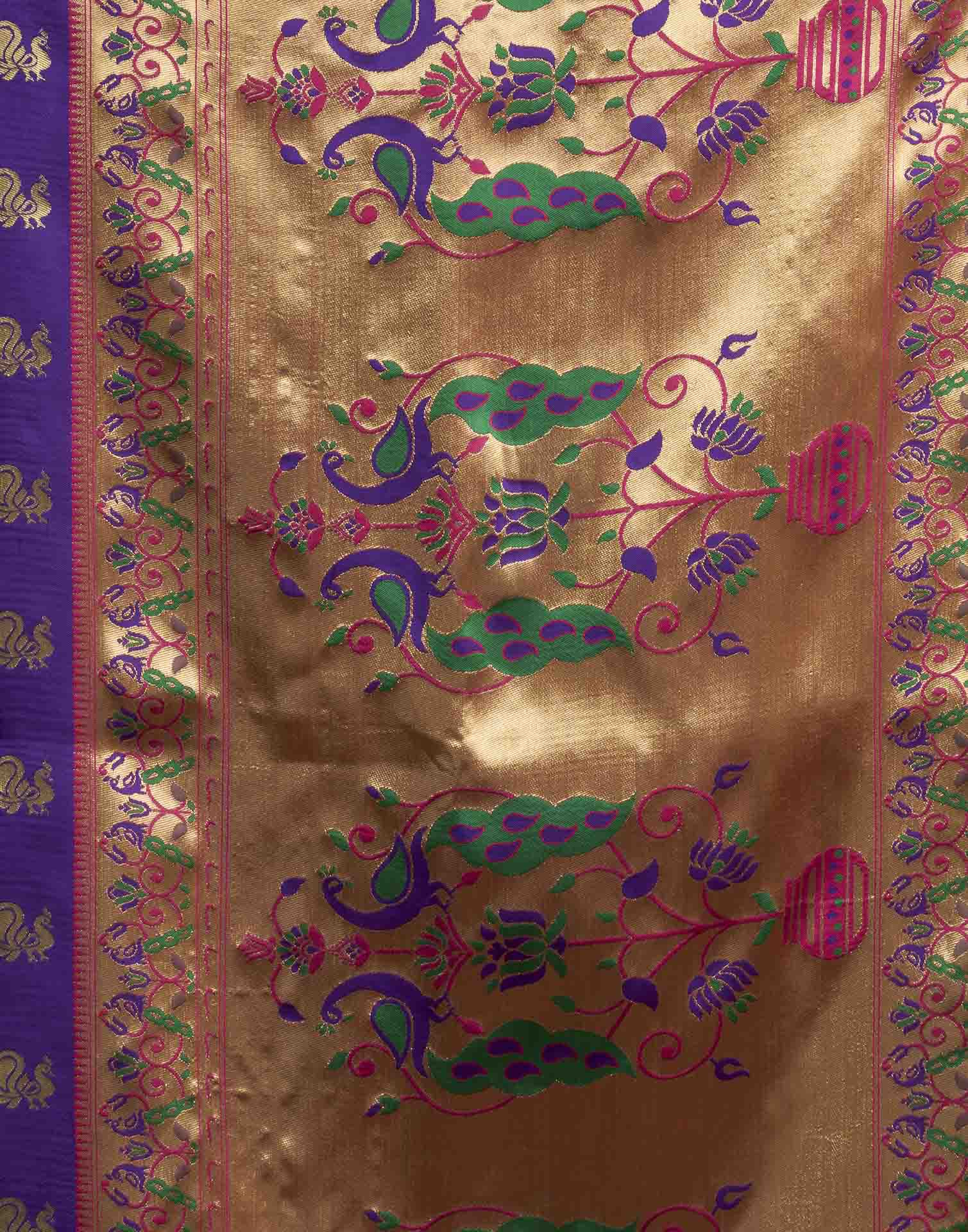 Purple Silk Woven Paithani Saree