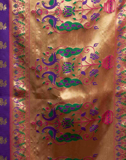 Purple Silk Woven Paithani Saree