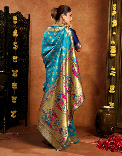 Blue Silk Woven Paithani Saree