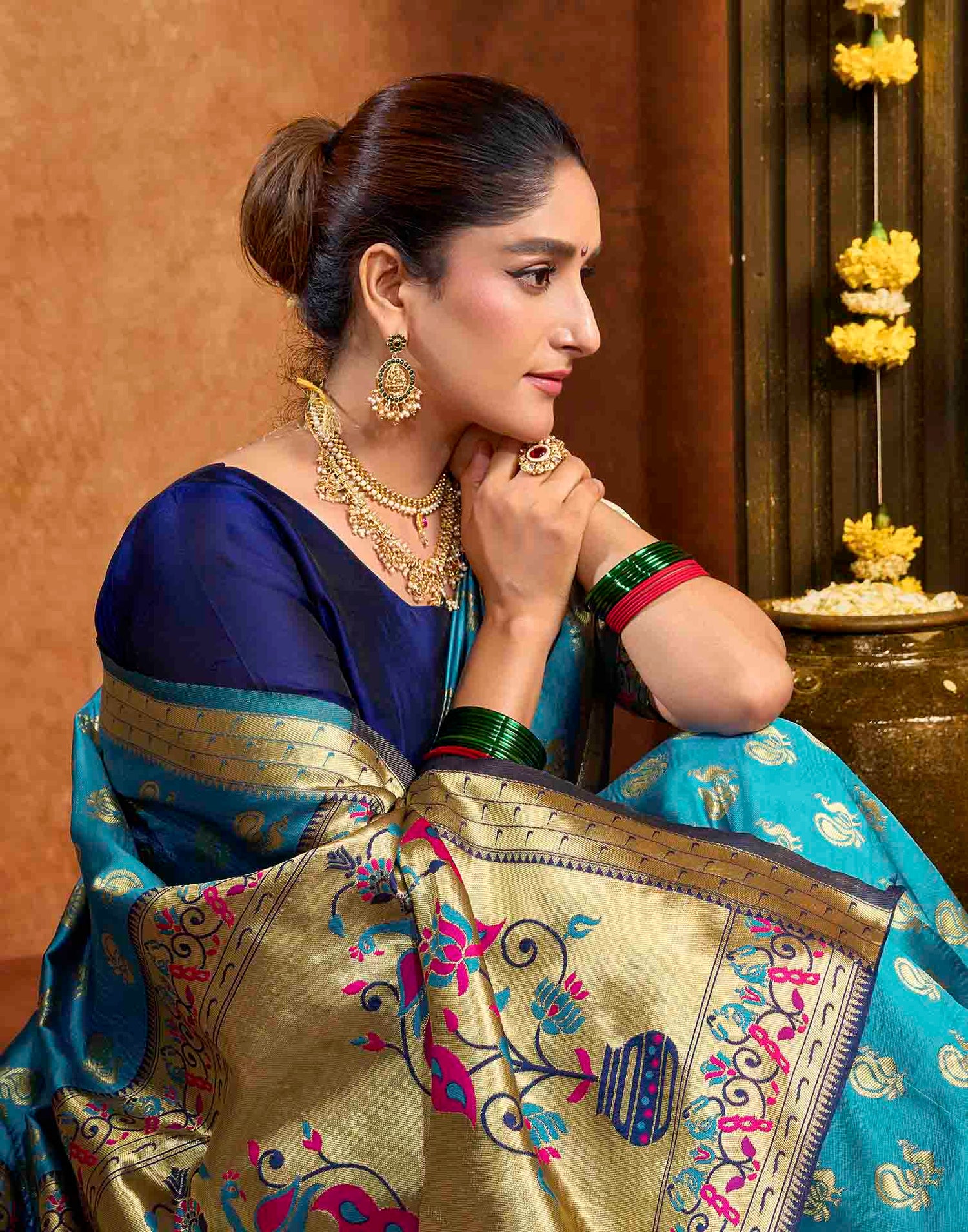 Blue Silk Woven Paithani Saree