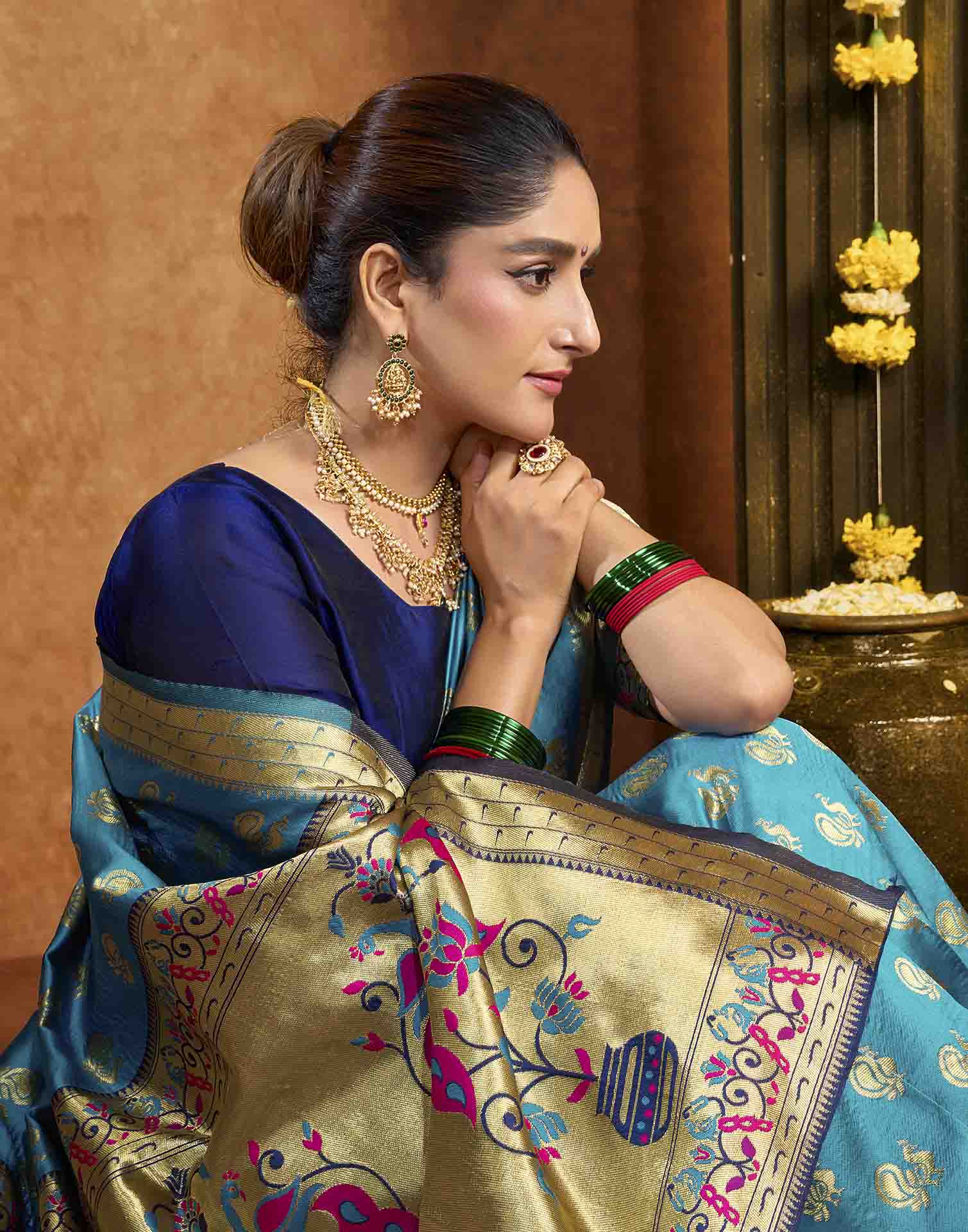 Blue Silk Woven Paithani Saree