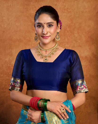 Blue Silk Woven Paithani Saree