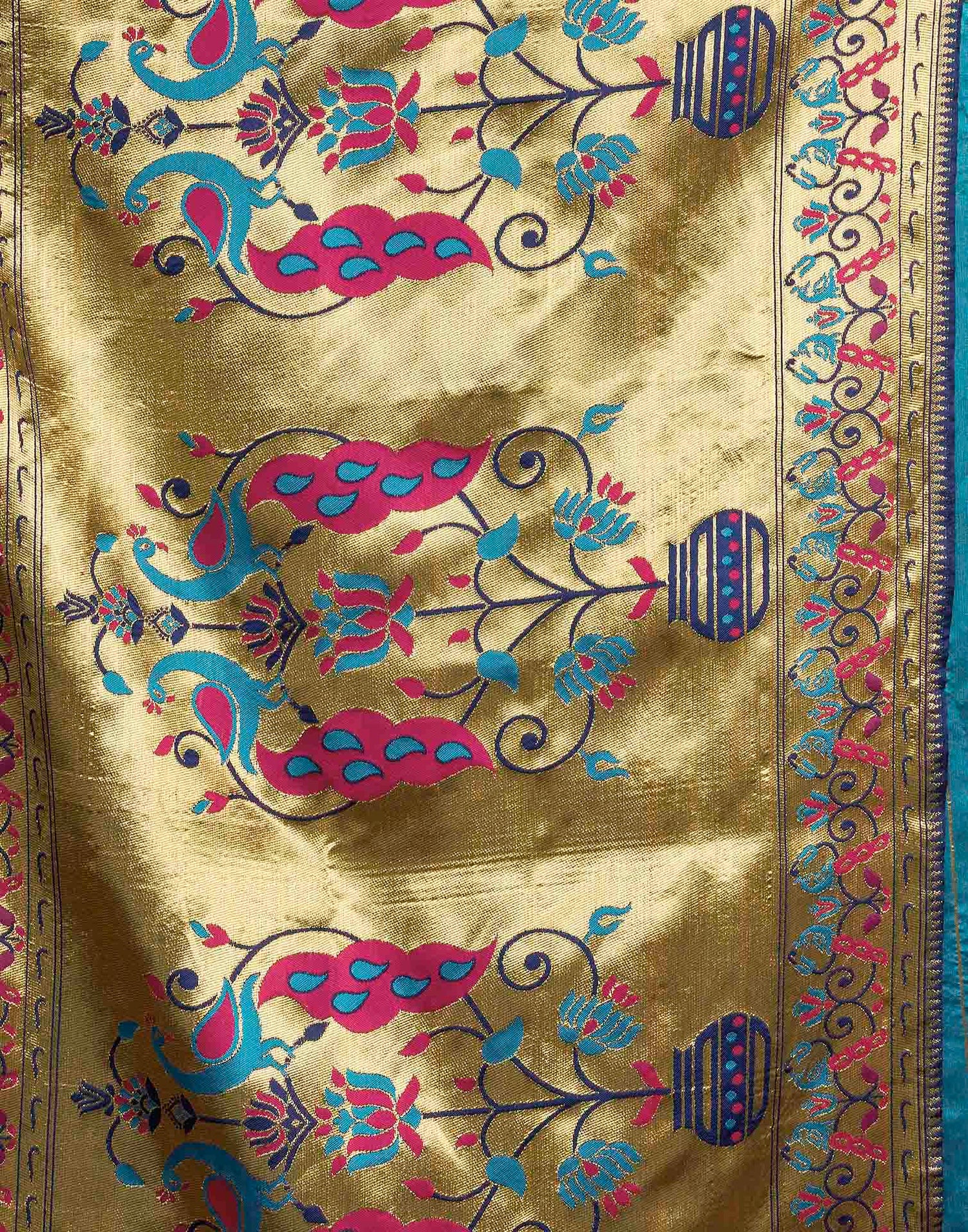 Blue Silk Woven Paithani Saree