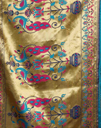 Blue Silk Woven Paithani Saree