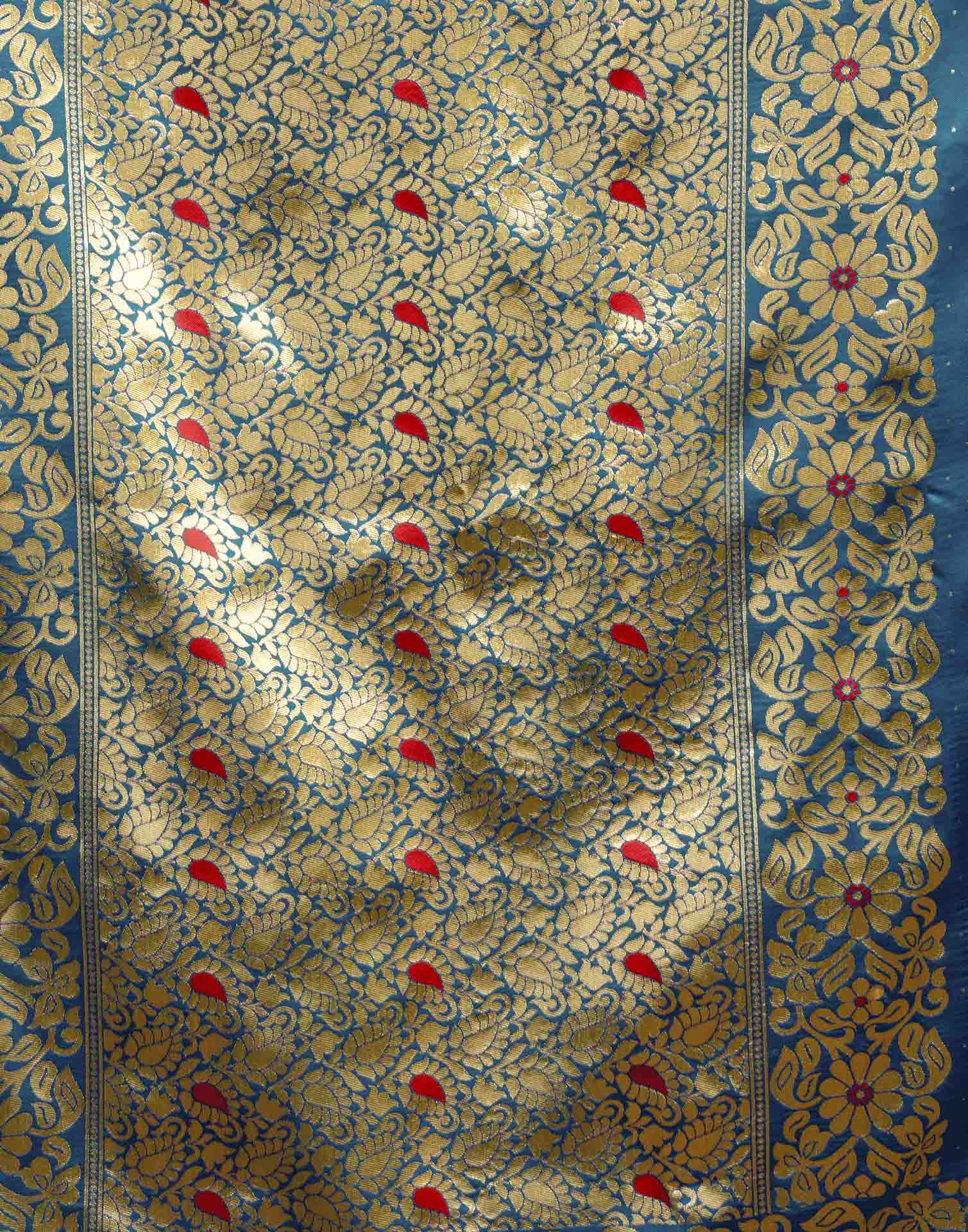 Blue Silk Woven Banarasi Saree