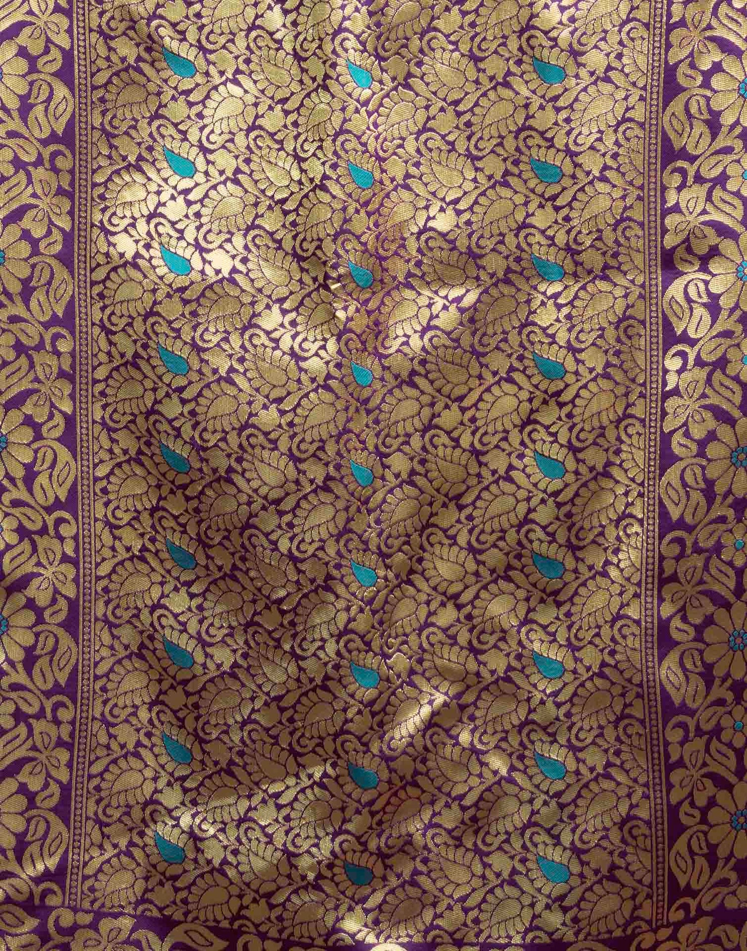 Purple Silk Woven Banarasi Saree