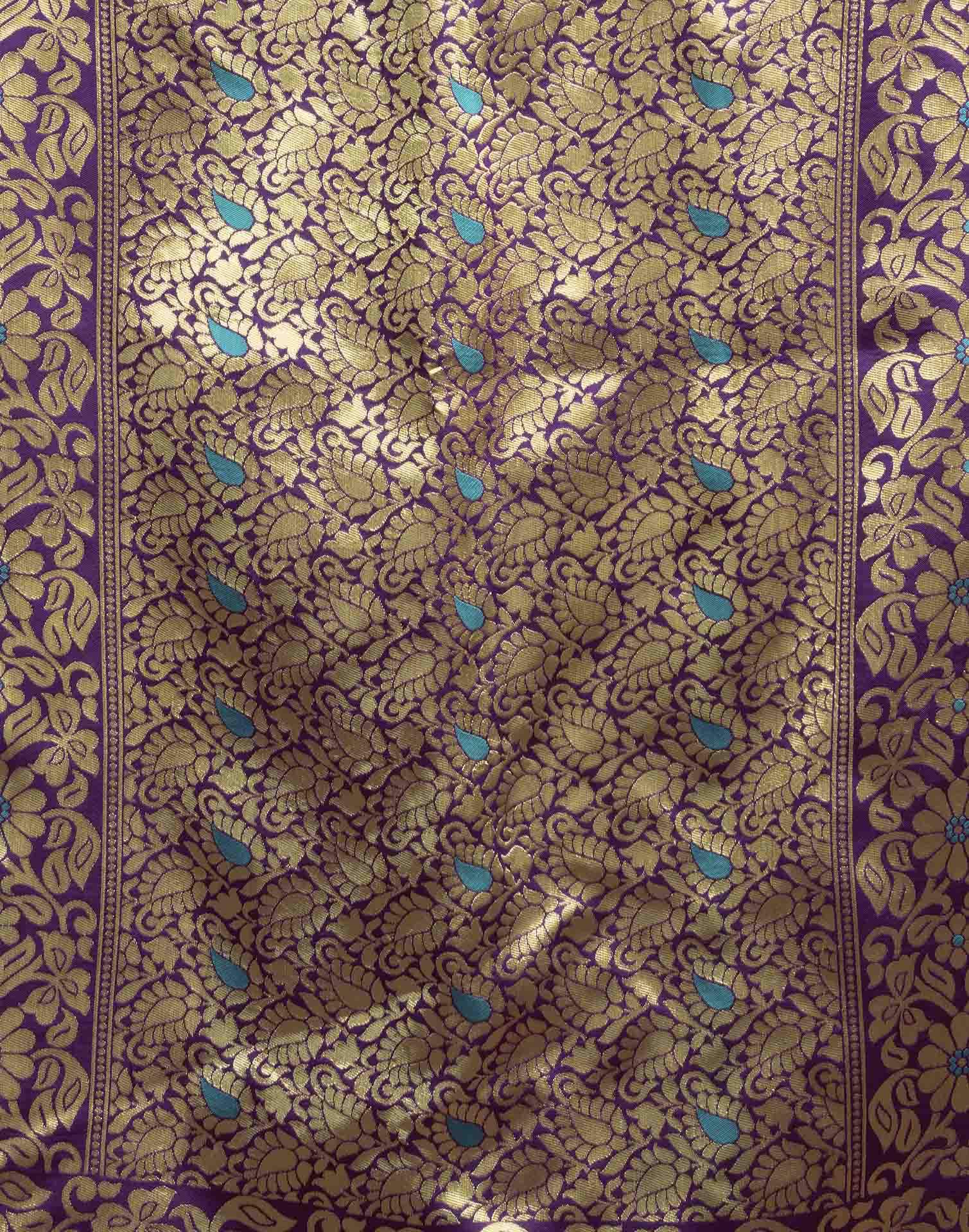 Purple Silk Woven Banarasi Saree