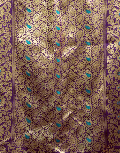 Purple Silk Woven Banarasi Saree