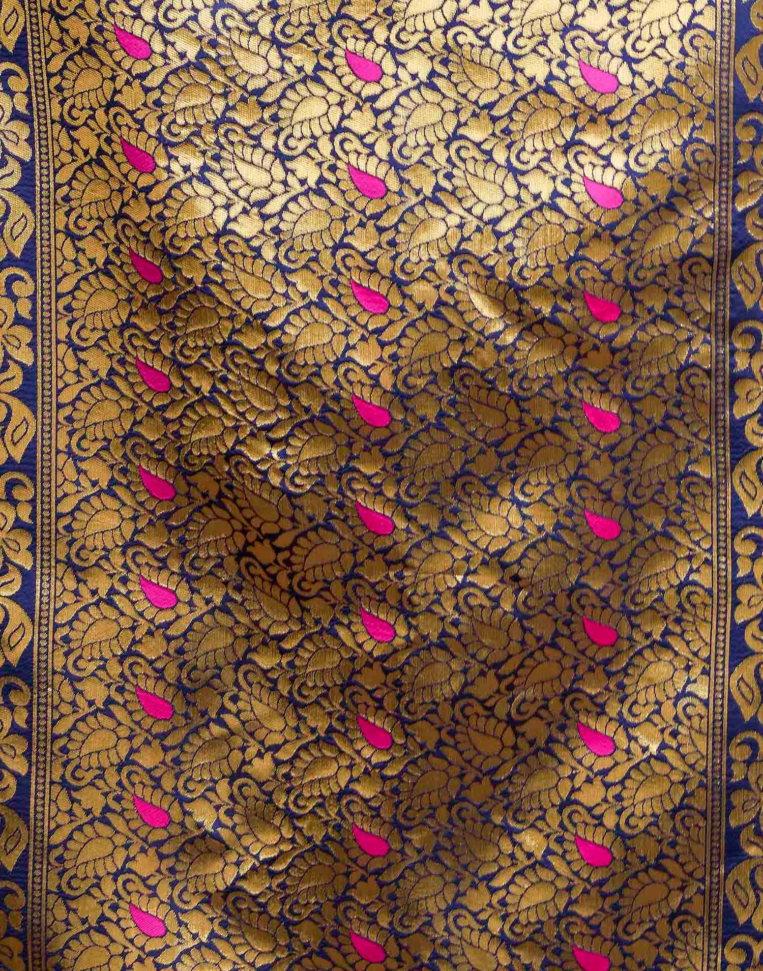 Royal Blue Silk Woven Banarasi Saree