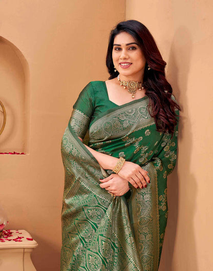 Green Silk Woven Banarasi Saree