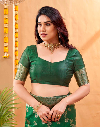 Green Silk Woven Banarasi Saree