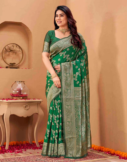Green Silk Woven Banarasi Saree