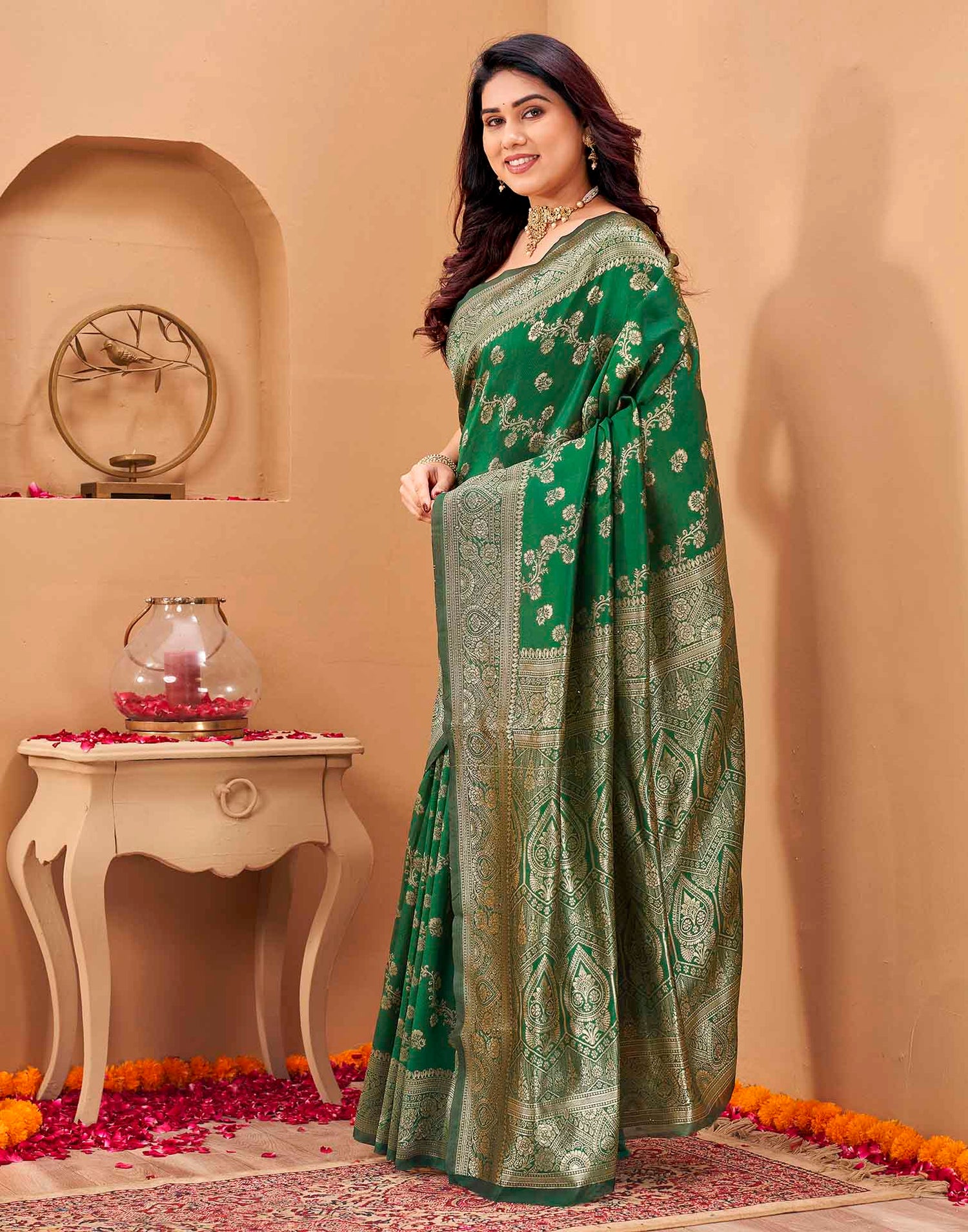 Green Silk Woven Banarasi Saree