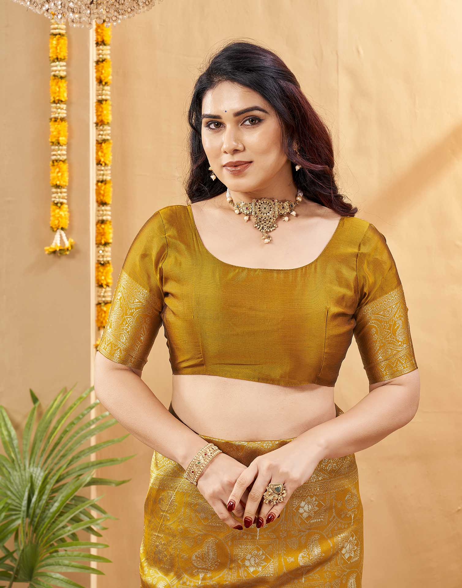 Yellow Silk Woven Banarasi Saree