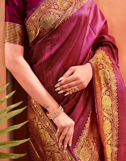 Purple Silk Woven Kanjivaram Saree