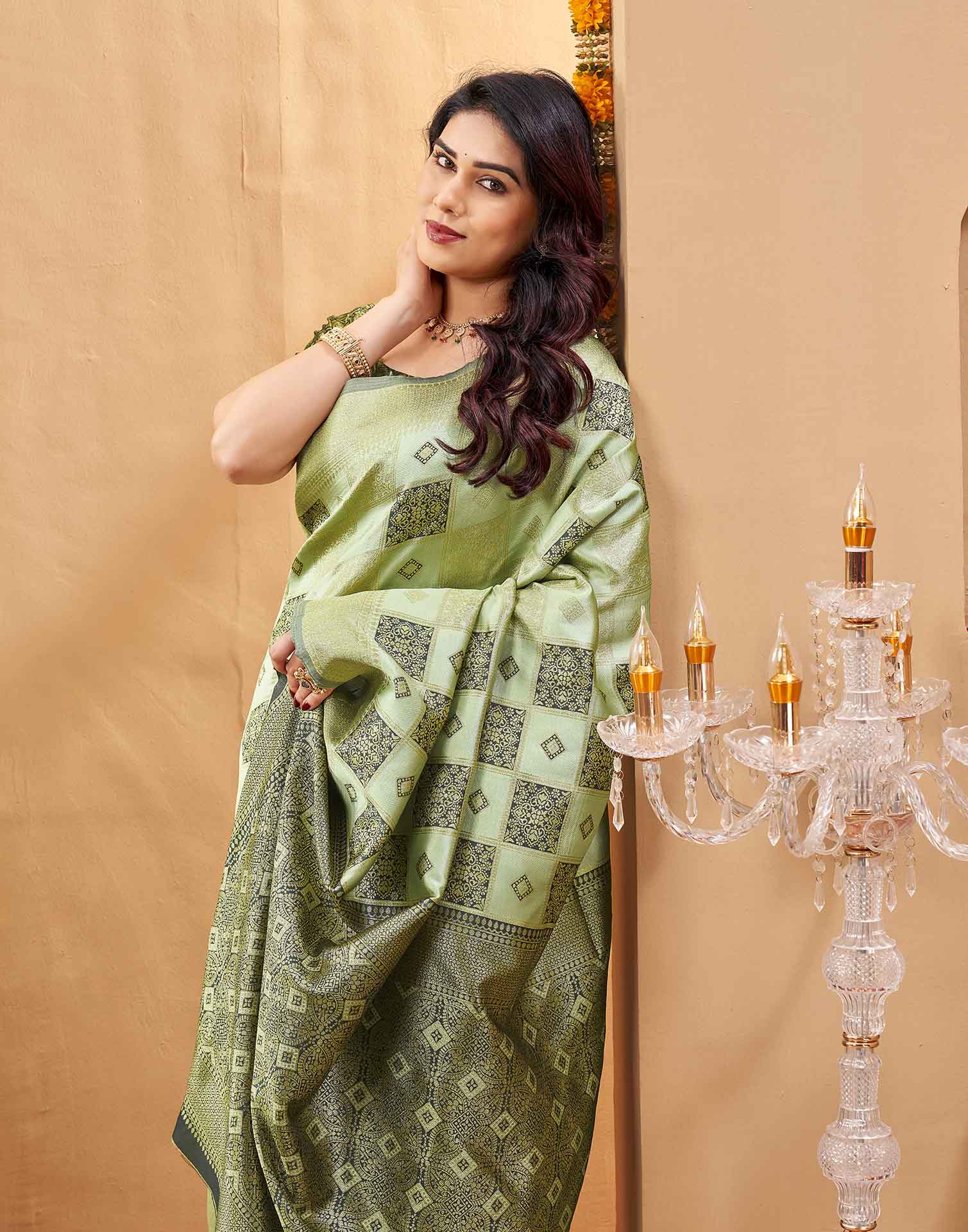 Green Silk Woven Banarasi Saree