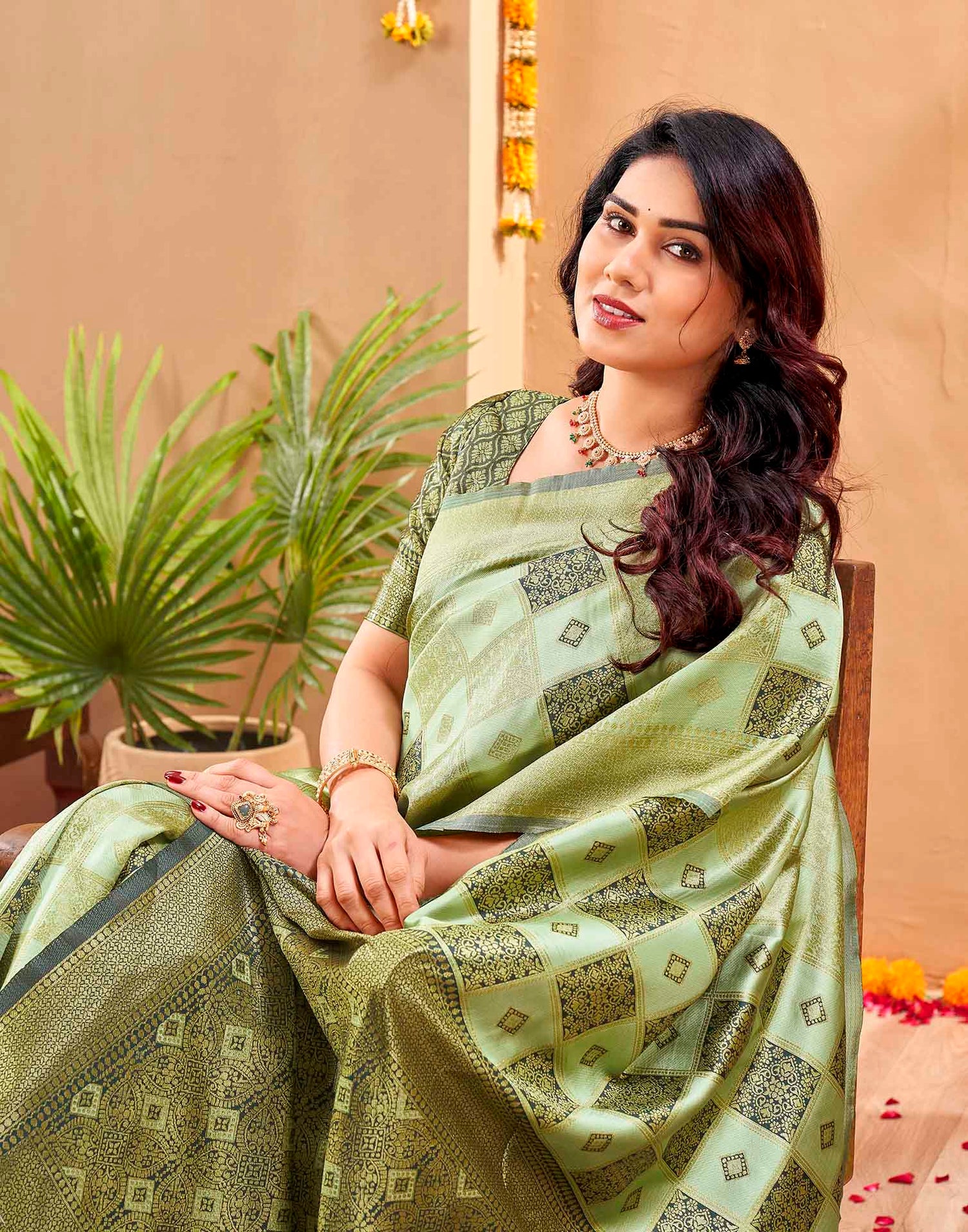 Green Silk Woven Banarasi Saree