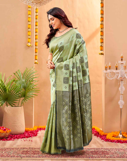 Green Silk Woven Banarasi Saree