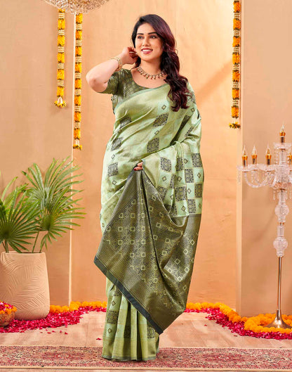 Green Silk Woven Banarasi Saree