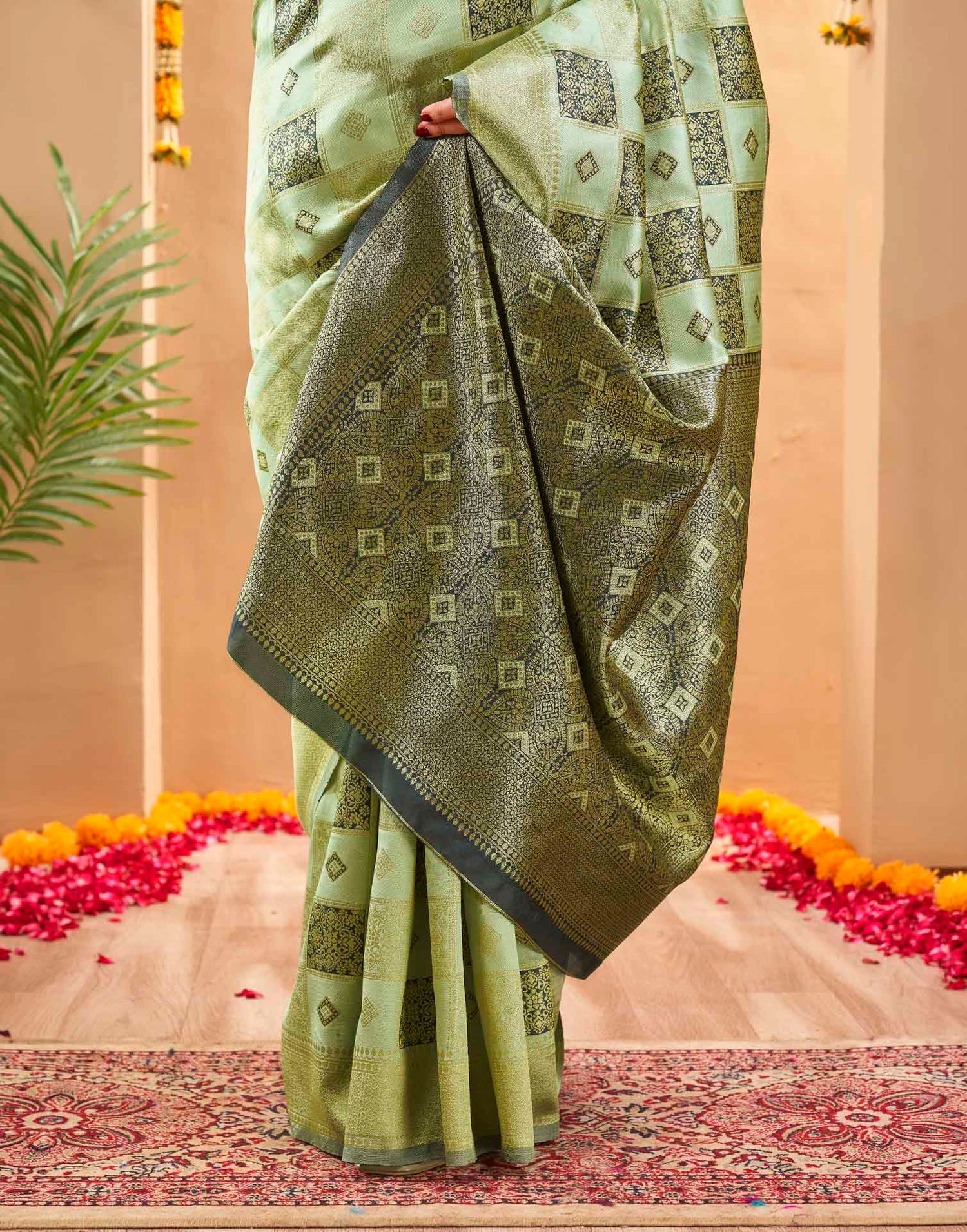 Green Silk Woven Banarasi Saree