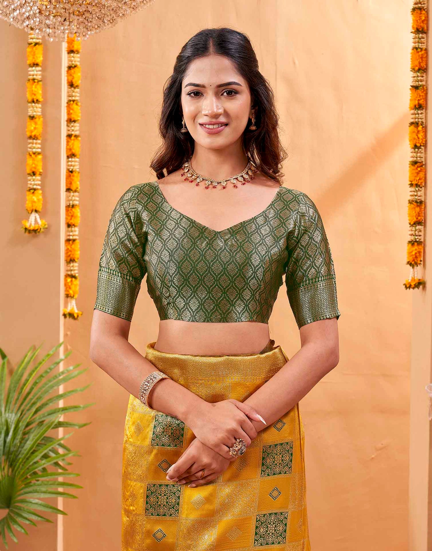 Yellow Silk Woven Banarasi Saree