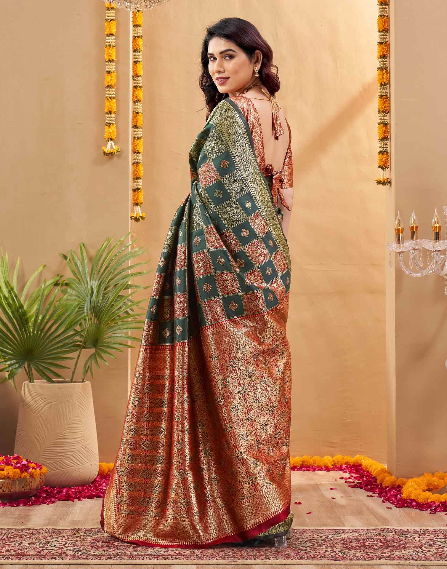 Green Silk Woven Banarasi Saree