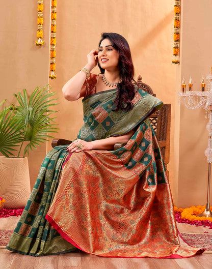 Green Silk Woven Banarasi Saree