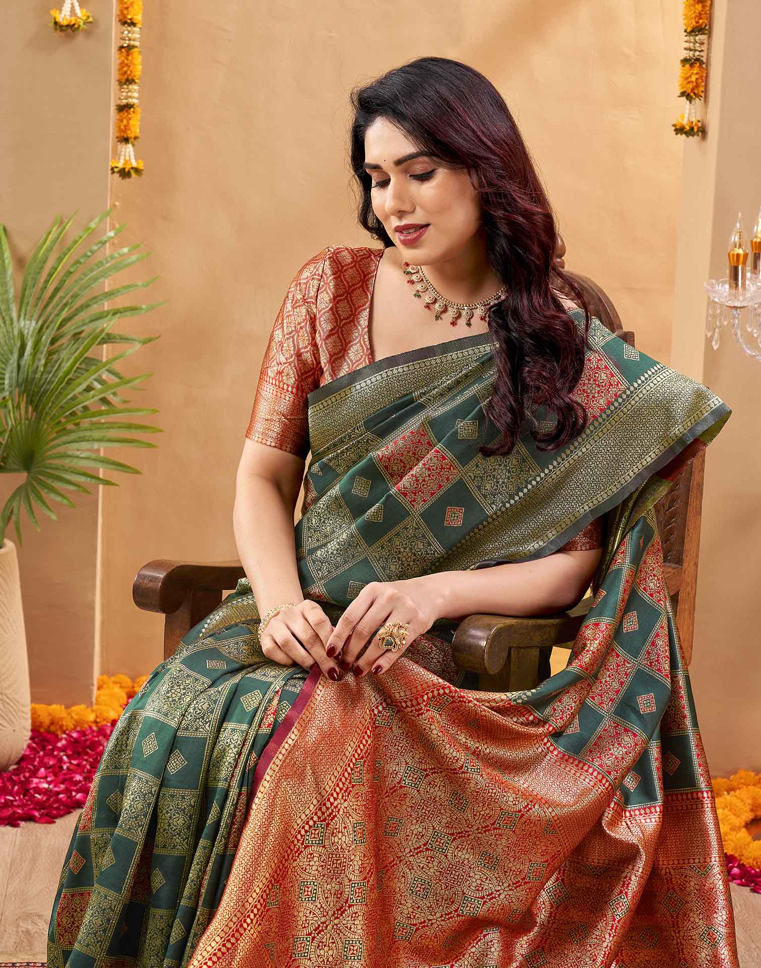 Green Silk Woven Banarasi Saree