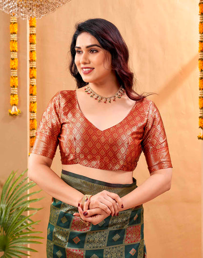 Green Silk Woven Banarasi Saree