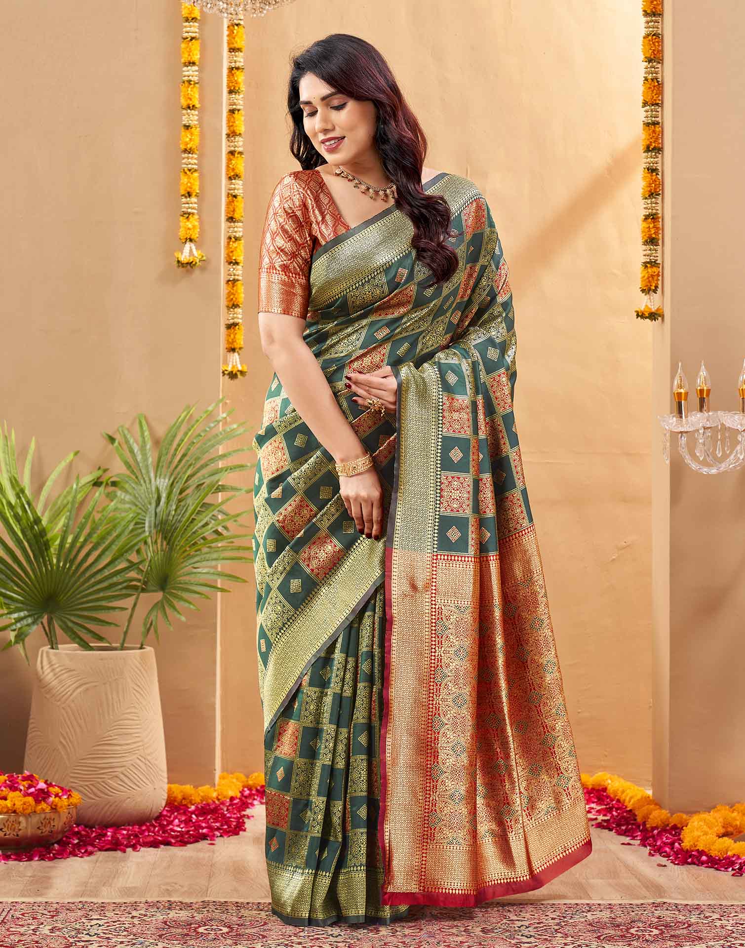 Green Silk Woven Banarasi Saree